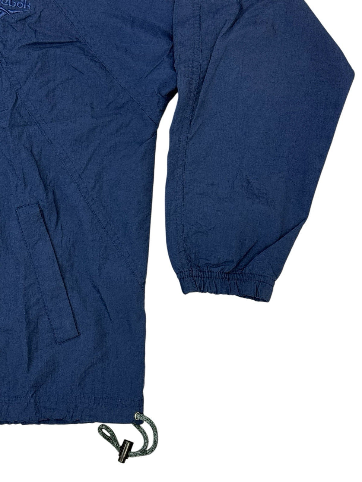 Reebok Retro Blue Nylon Zip Track Jacket Small