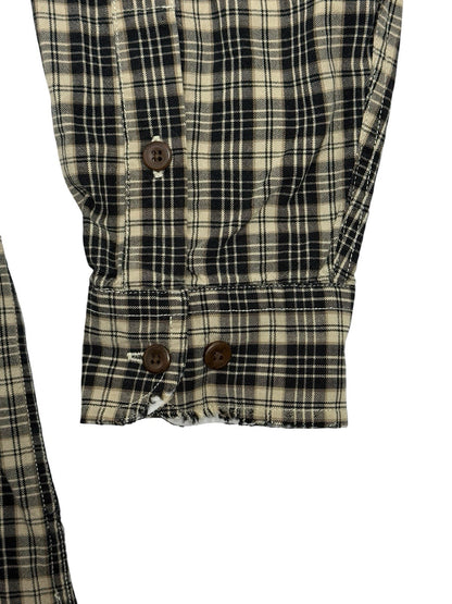 Tommy Hilfiger Retro Beige Plaid Cotton Shirt Medium
