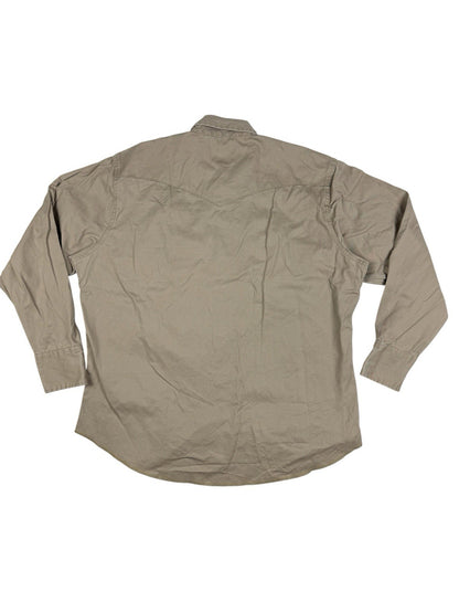 Wrangler Beige Pearl Snap Western Cowboy Shirt XL