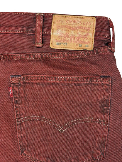 Levi's 501 CT Red Denim Jeans 38W 34L