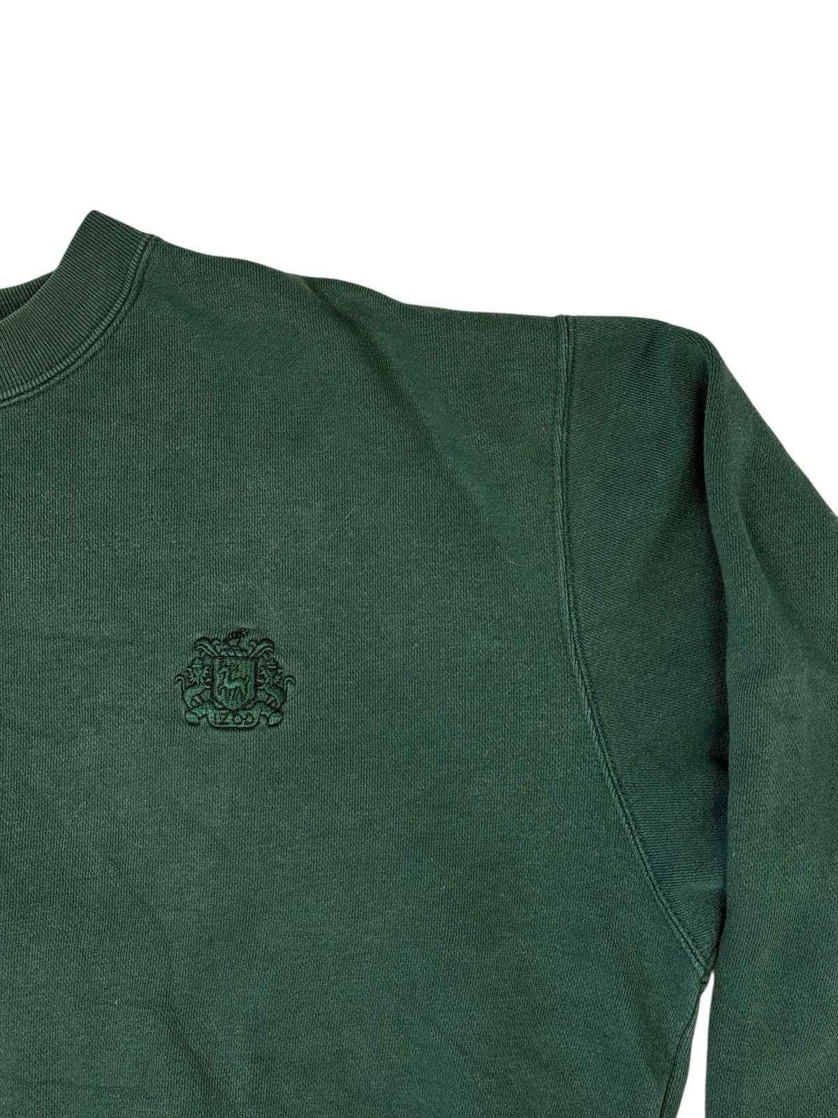 IZOD Green Retro Embroidered Cotton Blend Jumper Medium