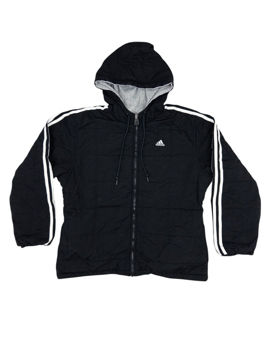 Adidas Retro Black/Grey Reversible Insulated Jacket Medium