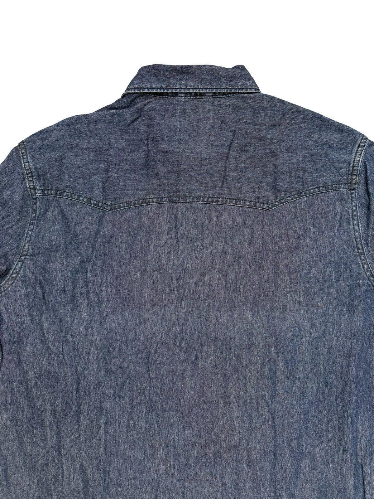 Levi's Blue Pearl Snap Western Denim Shirt Large
