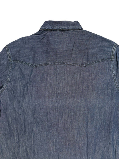Levi's Blue Pearl Snap Western Denim Shirt Large