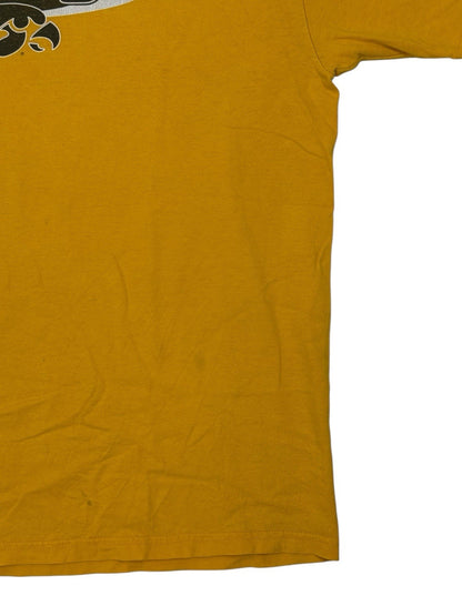 Iowa Hawkeyes Retro Yellow Printed Cotton American College Sports Top Large
