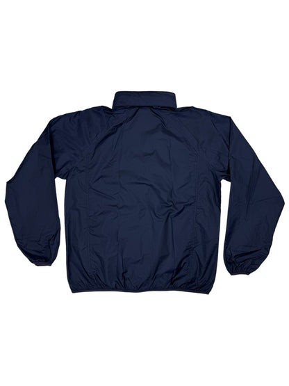 LL Bean Blue Zip Hooded Windbreaker Jacket Large
