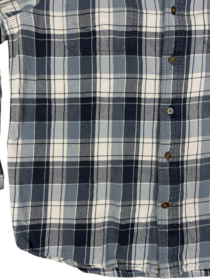 Carhartt Blue Trumbull Relaxed Fit Cotton Plaid Flannel Shirt XL