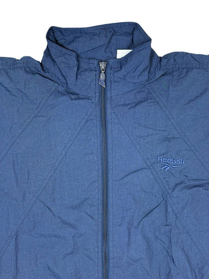 Reebok Retro Blue Nylon Zip Track Jacket Small