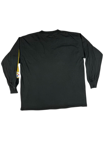 NFL Team Apparel Black Pittsburgh Steelers Long Sleeve Cotton Top XL