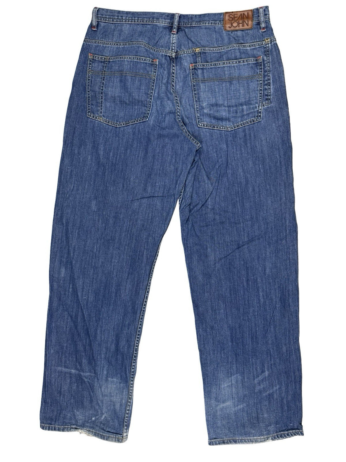 Sean John Retro Blue Wide Leg Relax Hip Hop Denim Jeans 36W 34L