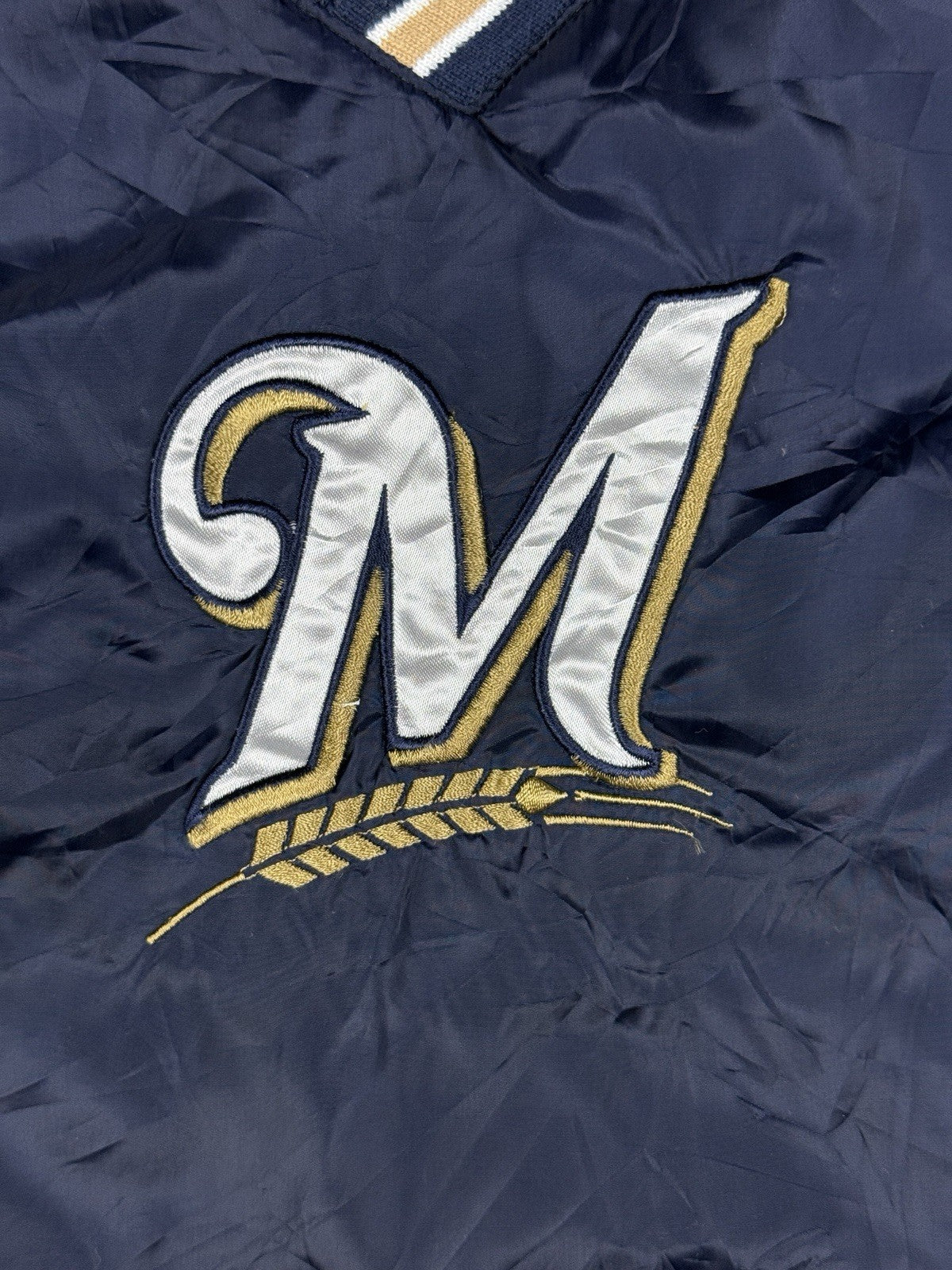 MLB Milwaukee Brewers Blue Pullover Windbreaker Jumper Jacket 2XL
