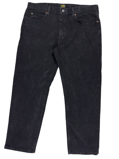 Lee Classic Regular Fit Straight Leg Black Denim Jeans 38W 29L