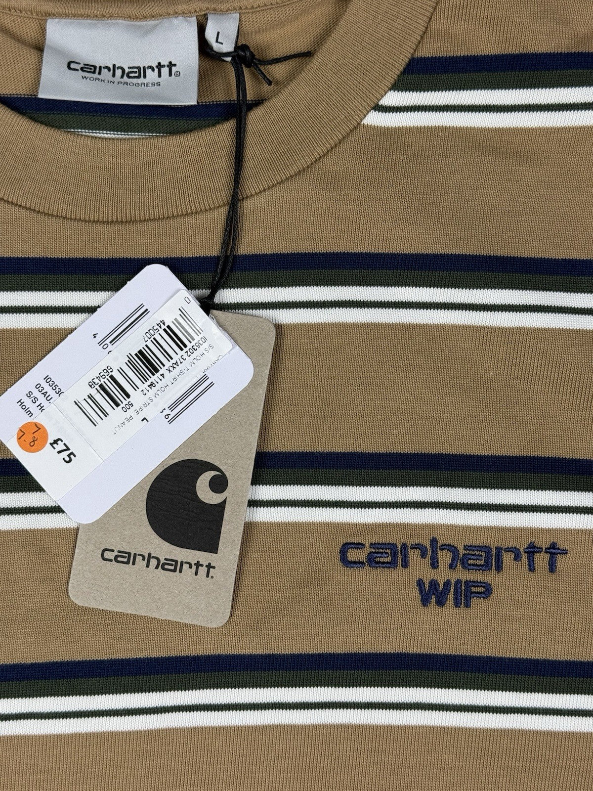 Carhartt WIP S/S Holm Stripe T-Shirt Peanut