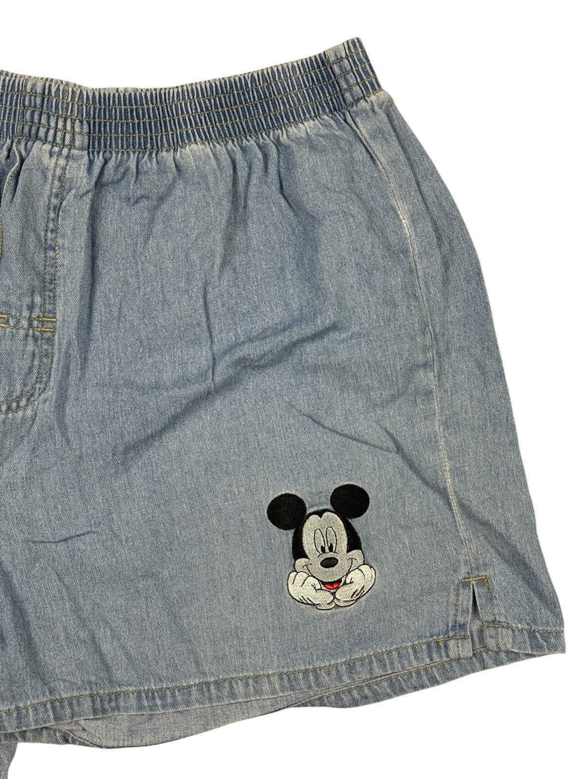 Vintage Disney Mickey Unlimited Blue Denim Cotton Shorts Small