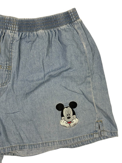 Vintage Disney Mickey Unlimited Blue Denim Cotton Shorts Small
