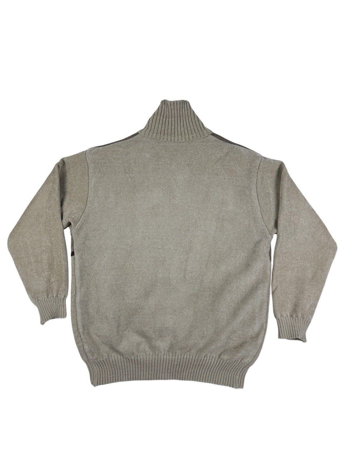Galvanize Brown Beige Knit Zip Jumper Jacket Large