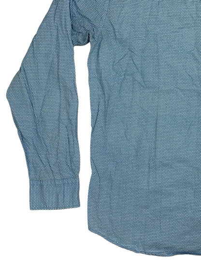 Tommy Hilfiger Blue Polka Dot Collared Shirt Large