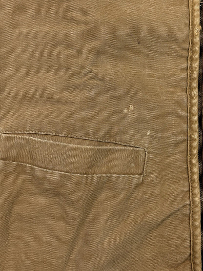 Carhartt Sherpa Lined 90s Beige Work Vest Gilet Body Warmer Large