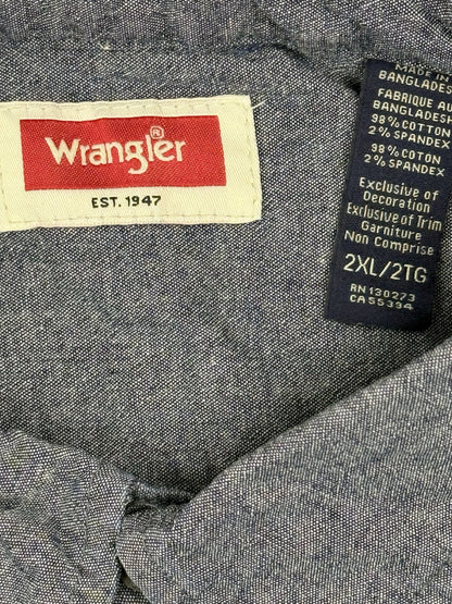 Wrangler Blue Button Up Top 2XL