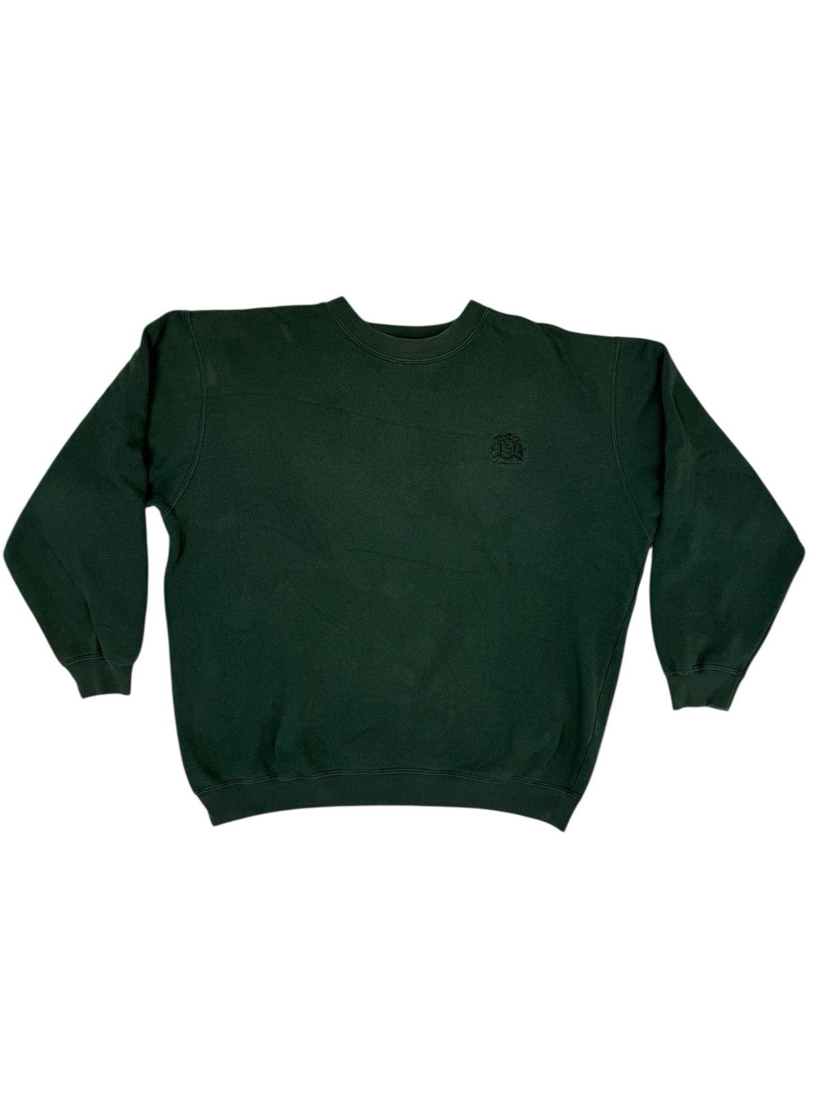 IZOD Green Retro Embroidered Cotton Blend Jumper Medium
