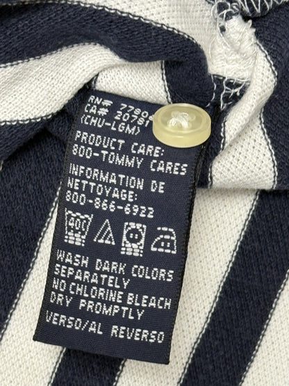 Tommy Hilfiger Blue Striped Cotton Polo Top Small