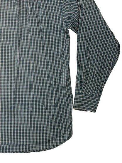 Lacoste Chemise Green Plaid Collared Shirt Large