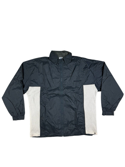 Reebok Retro Blue Nylon Zip Y2K Track Jacket Windbreaker Large