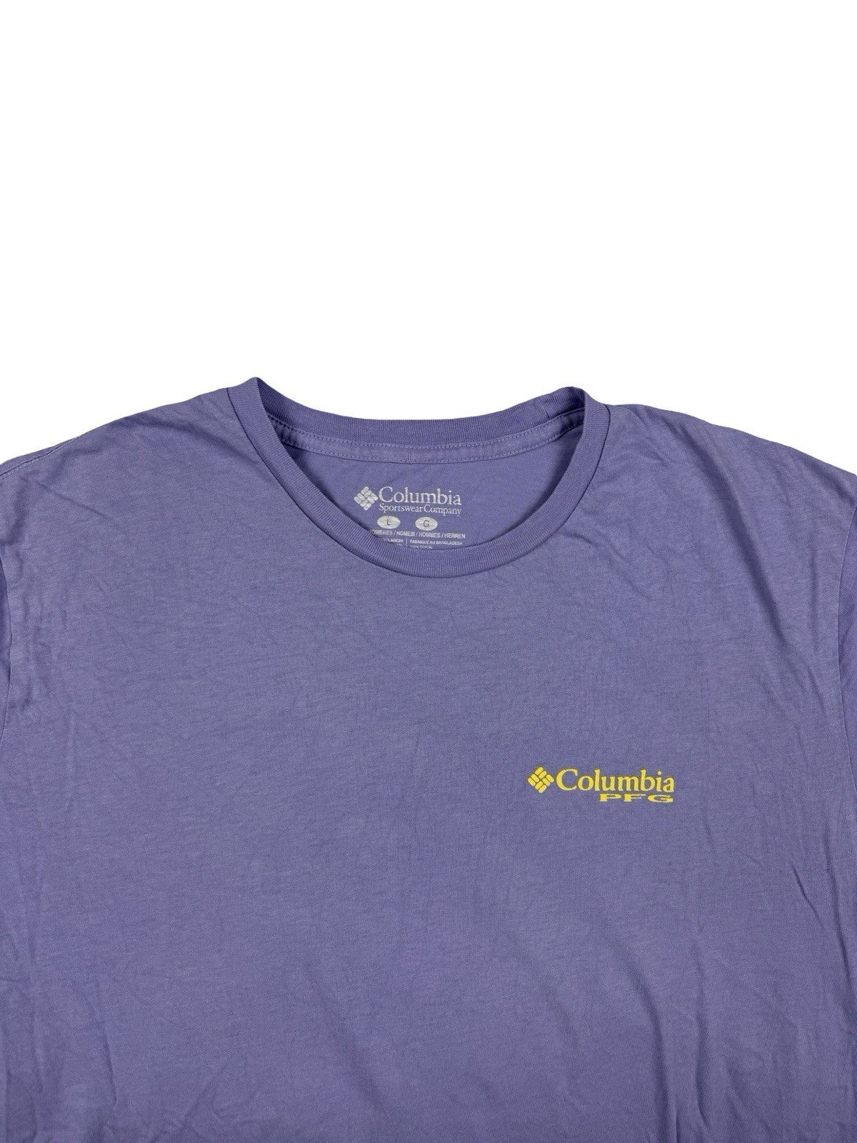 Columbia PFG Purple Fishing Print Cotton Top Large