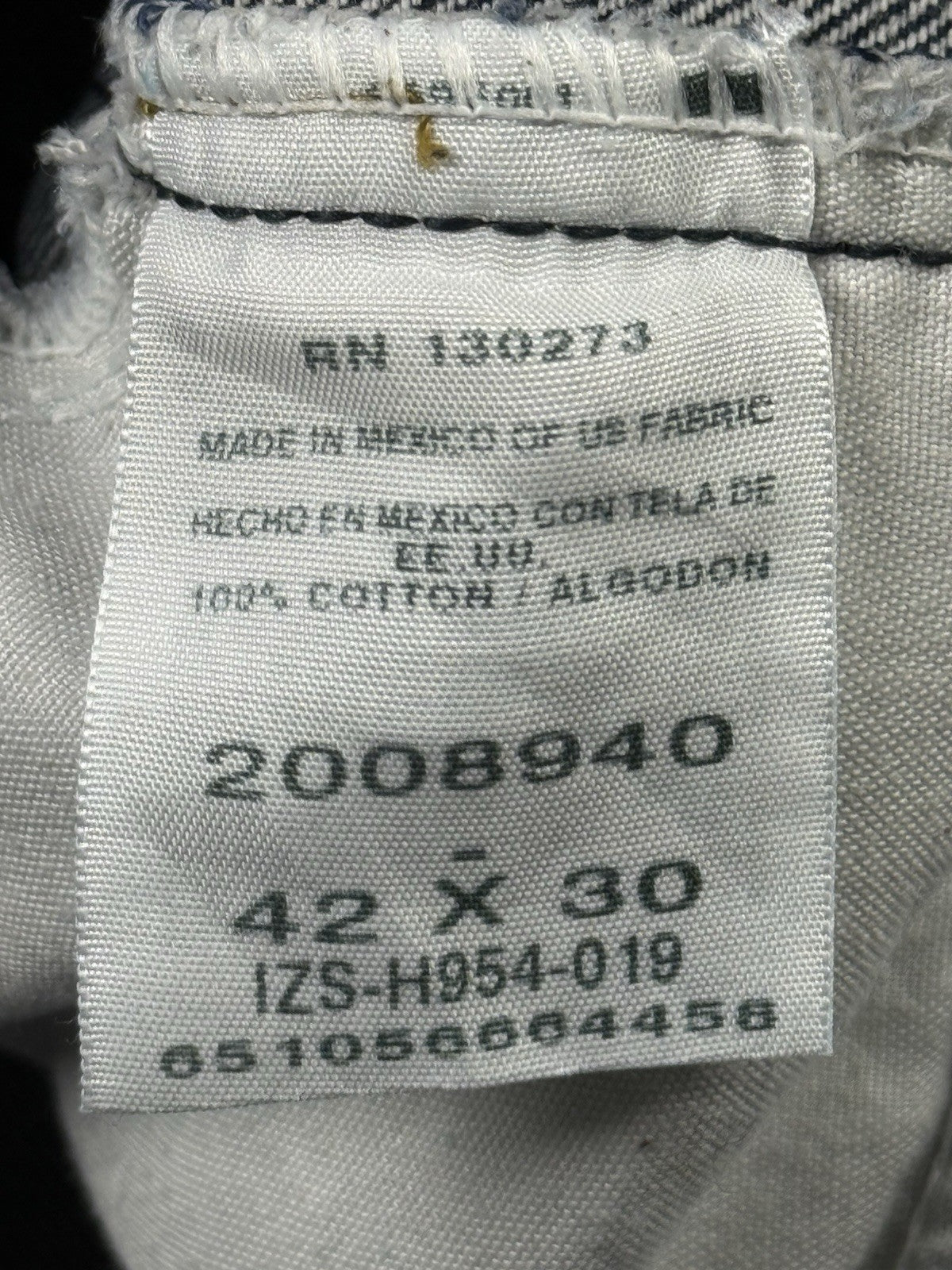 Lee Blue Cotton Denim Jeans 42W 25L