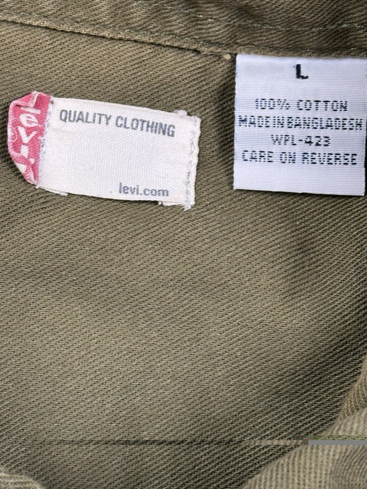 Levi's Y2K Green Button Western Denim Shirt Large