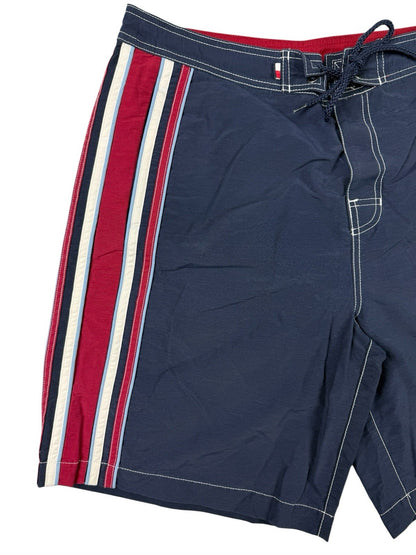 Tommy Hilfiger Retro Y2K Blue Lined Swim Trunk Shorts Large