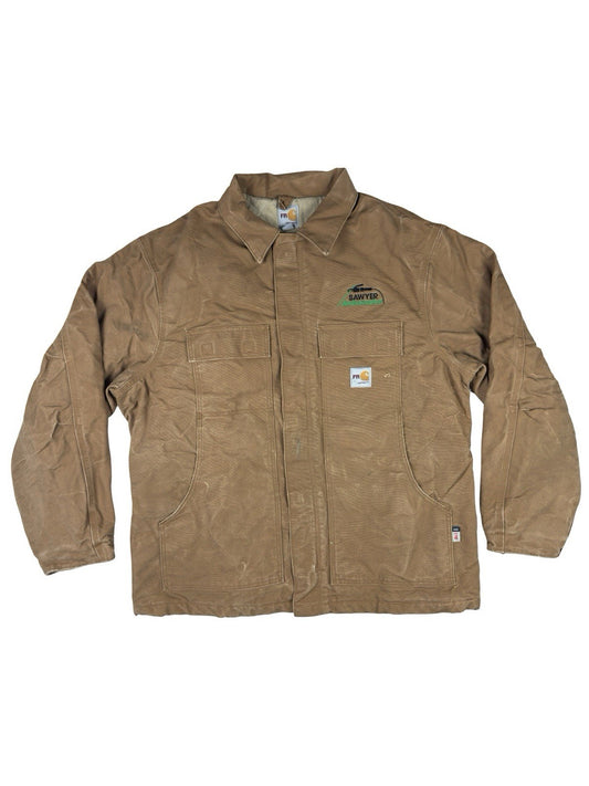 Carhartt FR Flame Resistant Duck Brown Chore Jacket 101618211 XL