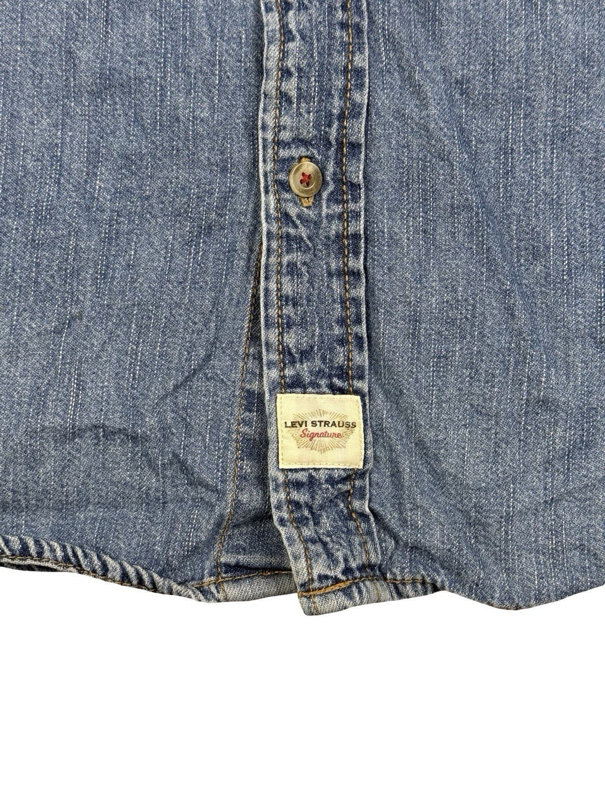 Levi's Signature Blue Denim Button Up Western Shirt XL