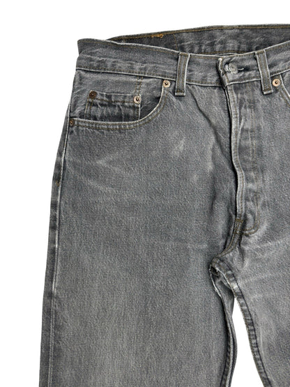 Levi's 501 Vintage Grey Straight Leg Button Fly Denim Jeans 32W 32L Made in UK