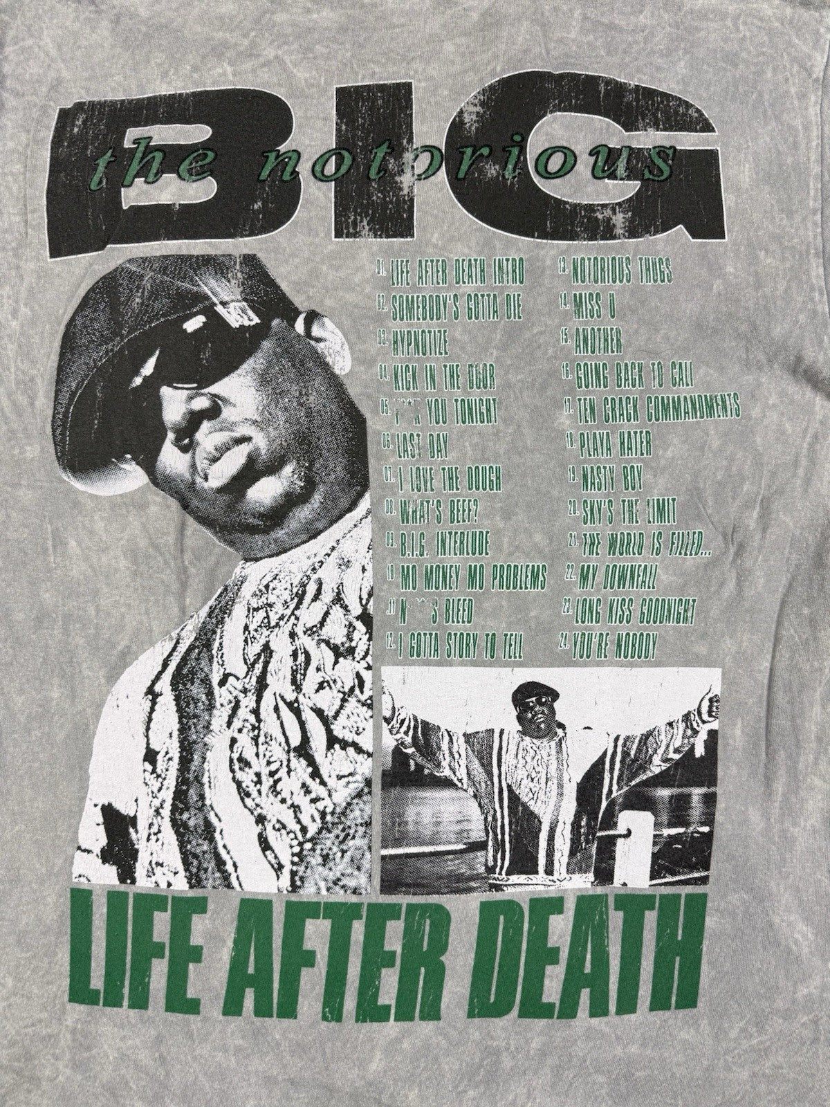 Notorious BIG Biggie Smalls Grey Life After Death Top Medium
