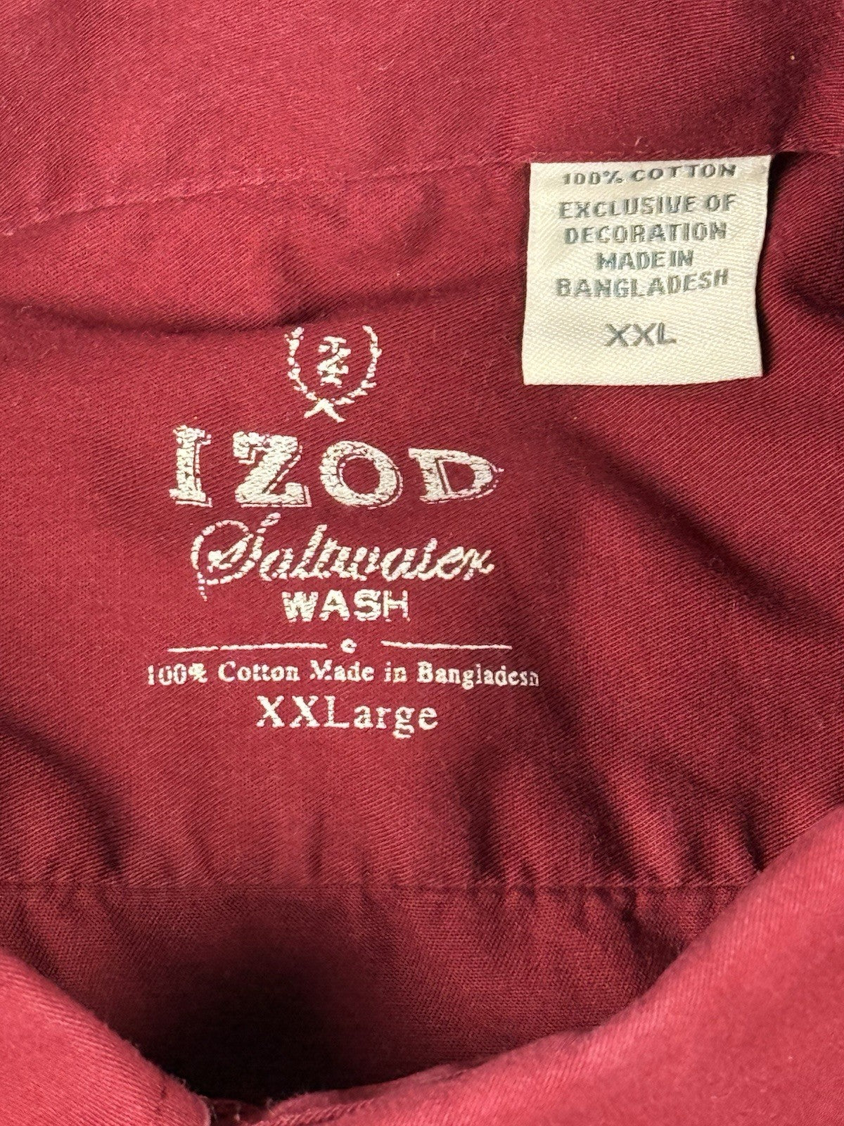 IZOD Retro Red Button Up Collared Shirt 2XL