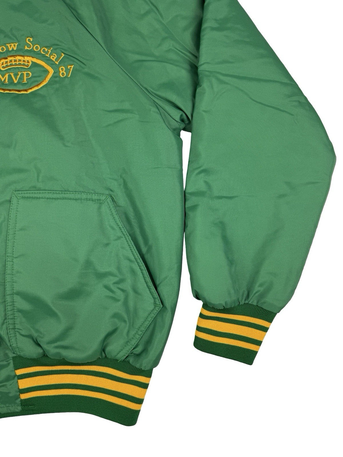 Vintage Green Insulated MVP American Football Letterman Jacket Medium