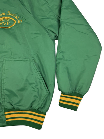 Vintage Green Insulated MVP American Football Letterman Jacket Medium