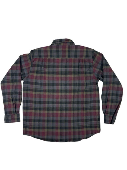 Carhartt Rugged Flex Relaxed Fit Purple Plaid Flannel Shirt Large