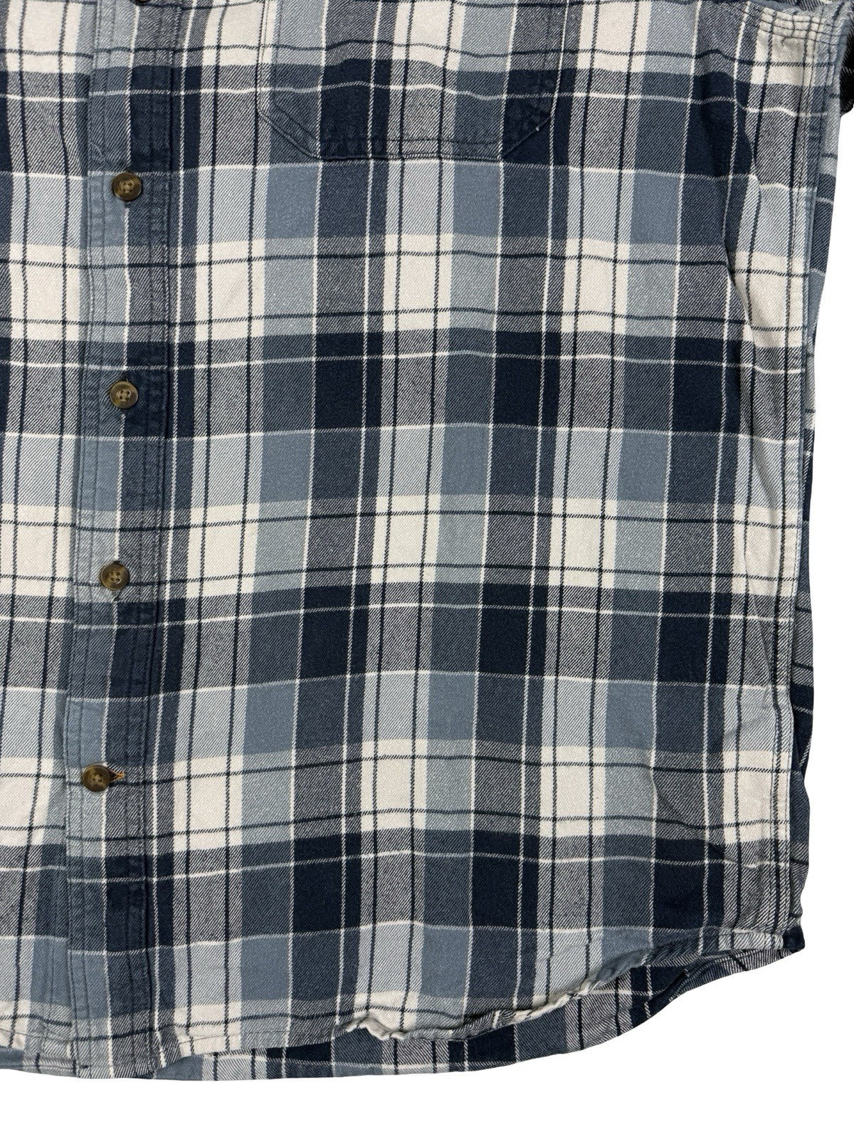 Carhartt Blue Trumbull Relaxed Fit Cotton Plaid Flannel Shirt XL