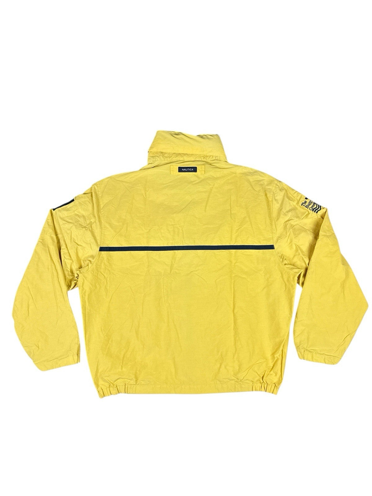Nautica Retro Yellow Hooded Zip Windbreaker Americana Jacket Large