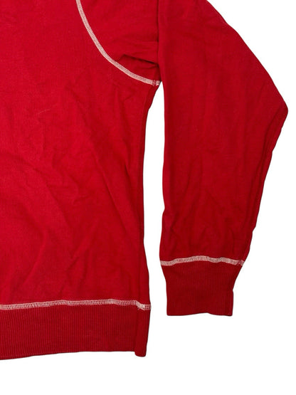 Tommy Hilfiger Red Retro Y2K Printed Cotton Sweater Jumper XL