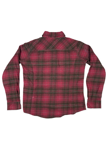 Carhartt Red Plaid Flannel Button Stretch Shirt Womens Small