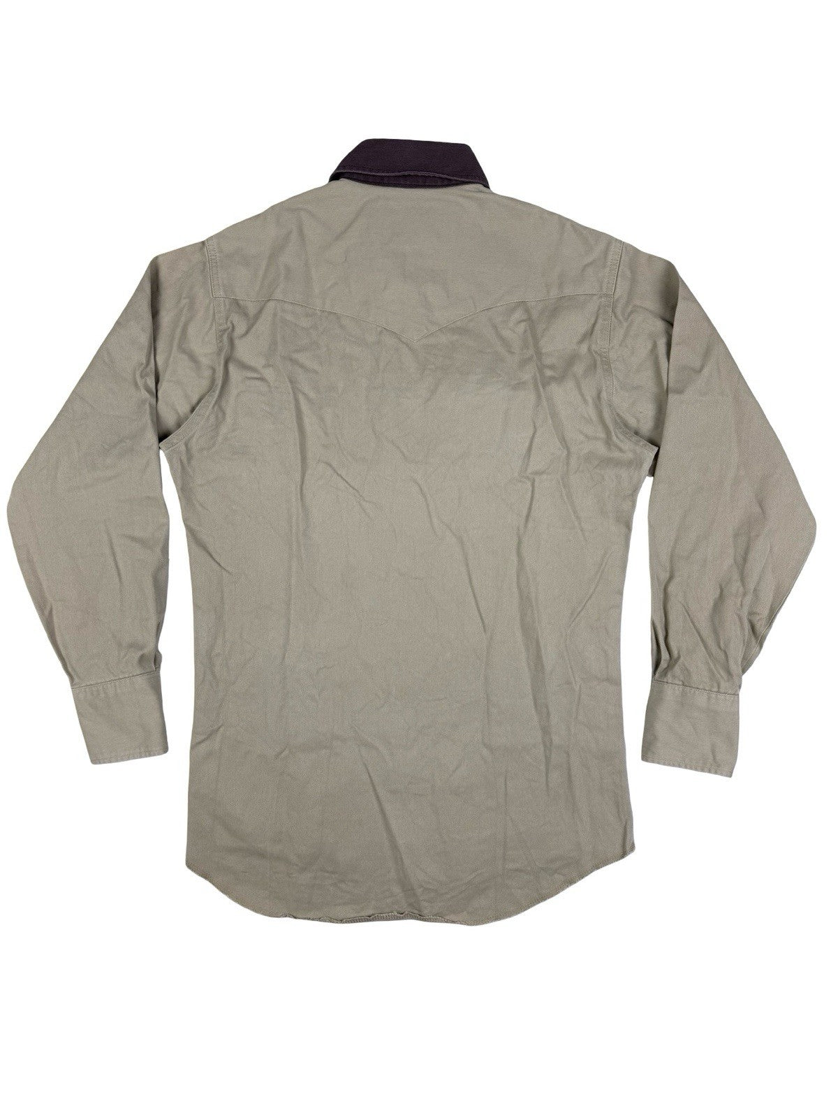 Wrangler Vintage 90's Pearl Snap Beige Western Shirt Small