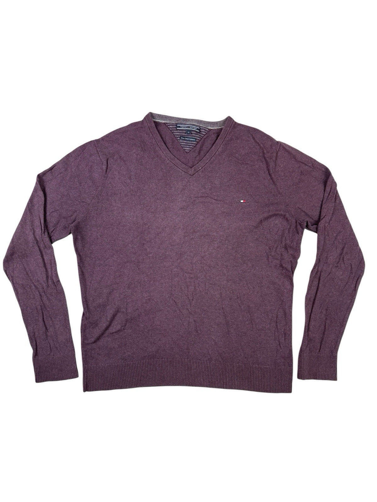 Tommy Hilfiger Purple Prima Cotton Cashmere Jumper Sweater XL