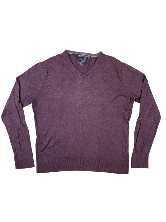 Tommy Hilfiger Purple Prima Cotton Cashmere Jumper Sweater XL