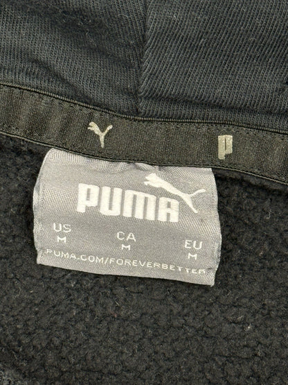 Puma Black Printed Logo Hoodie Medium