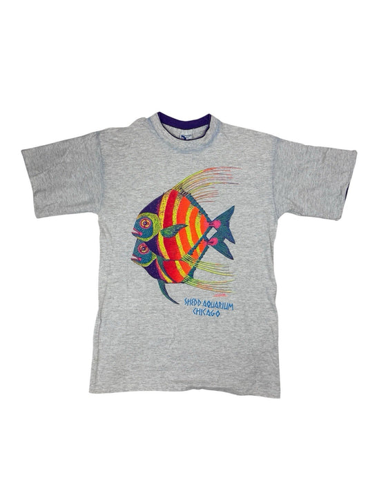Vintage Chicago Aquarium Grey Novelty Tourist Print Top Large