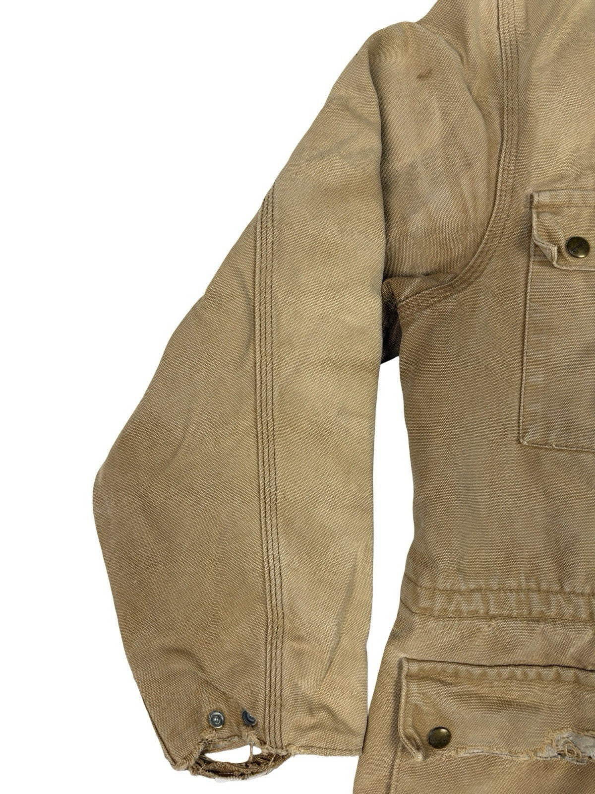 Carhartt PB1321 Tan Washed Duck Trail Parka Blanket Lined 90s Jacket Large