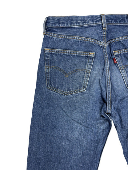 Levi's 501 Retro Blue Straight Leg Denim Jeans 32W 36L Made In USA